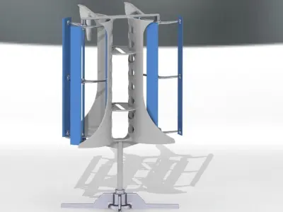 Vertical Axis Wind Turbine VAWT Free 3D model