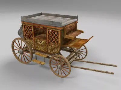 Stagecoach 3d model horse drawn carriage 3D model
