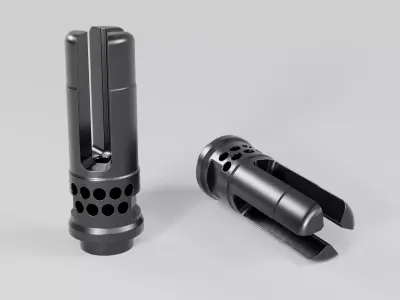 WARCOMP Flash Hider Low-poly 3D model