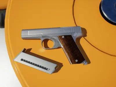 Hamada Type 2 Pistol Model Low-poly 3D model