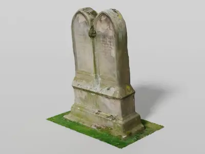 Scanned historical headstone model 3D model