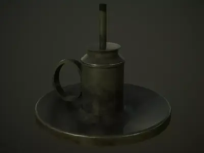 Victorian Whale Oil Lamps Set Low-poly 3D model