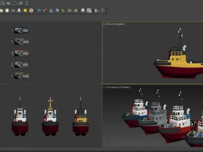 Tug Boat  Low-poly 3D model