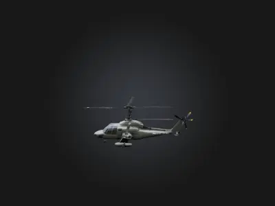 Realistic Helicopter Model Low-poly 3D model