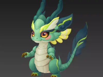 Cartoon version of Xiaolong Low-poly 3D model
