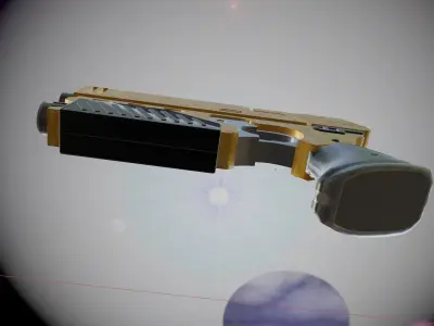 Space Pistol Yellow Low-poly 3D model