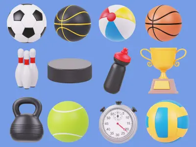 Sport Items 3D model