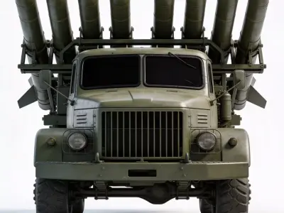 WWII Rocket Launcher Vehicle 3D  Low-poly 3D model