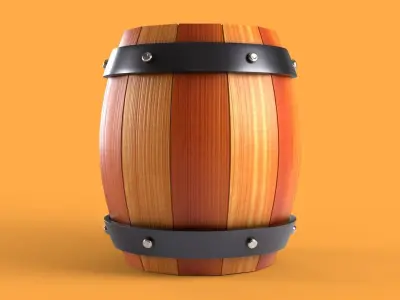 STYLIZED WOODEN BARREL Free 3D model