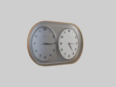 Double Face Wall Clock model Low-poly 3D model