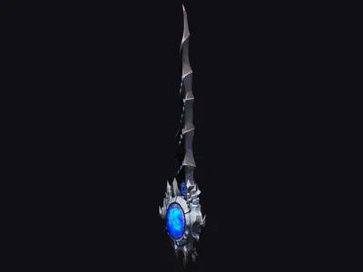 Sword Magical Cutting Fantasy Melee Dagger Iron Blade Saber Moon Low-poly 3D model
