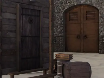 Medieval Walled Village 3D model purchase