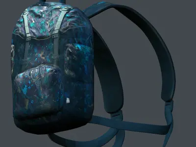 Backpack Camping Generic military human bag storqge baggage Low-poly 3D model 7