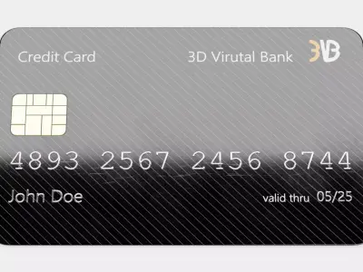Credit Card V5 - Generic Payment Prop with Custom Design 3D model