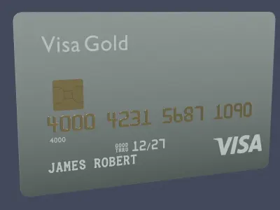 credit card Low-poly 3D model