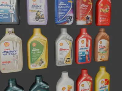 Shell Engine Oil Low-poly 3D model