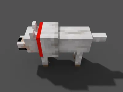 MineCraft dog  3D model Low-poly 3D model