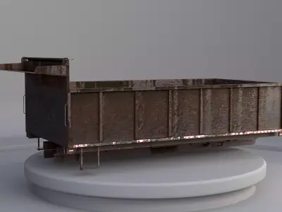 Landscape Rusted Dump Truck Body Low-poly 3D model