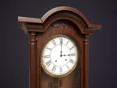 Pendulum wall clock Low-poly 3D model
