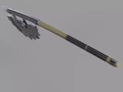 Stylized Post Apocalyptic Saw Melee Weapon Free low-poly 3D model