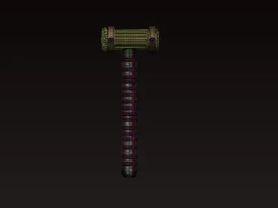 fantasy battle hammer Low-poly 3D model