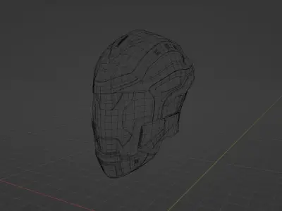 futuristic helmet 3D model buy