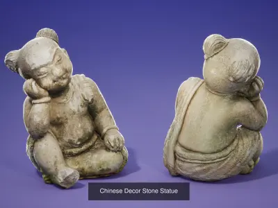 Old Stone Statues PBR 3D Model Collection
