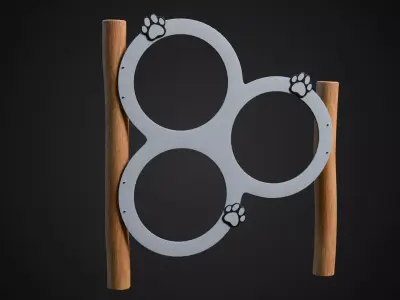 Dog Hoop Jump Low-poly 3D model