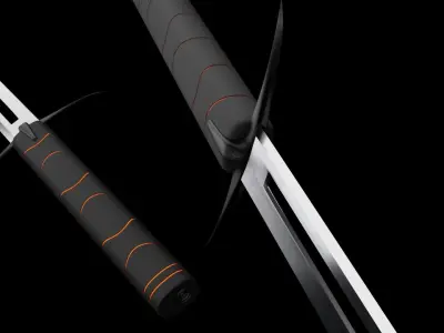Katana sci-fi Low-poly 3D model
