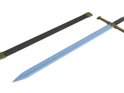 Sword Low-poly 3D model 33