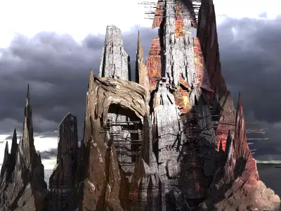 Red Magma Dark Towers Kit bash  3D model