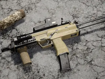 HK MP7 Low-poly 3D model purchase