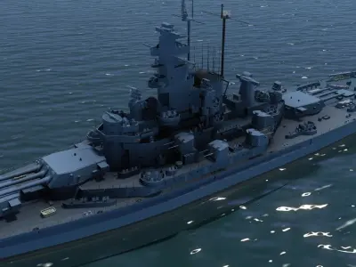 USS SOUTH DAKOTA BATTLESHIP 3D MODEL 3D model