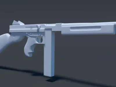 Thompson assault rifle High Poly 3D model