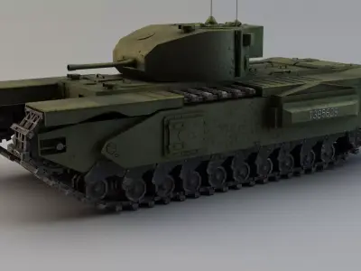 Churchill Tank Low-poly 3D model