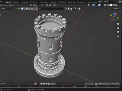 Ancient Roman Rook Chess Piece  3D print model