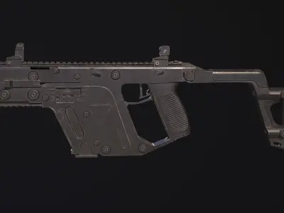 Weapon - Gun - SMG - Vector Low-poly 3D model