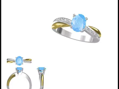 JCD Format Antique color stone rings for sale 3dm jewelry files 3D print model