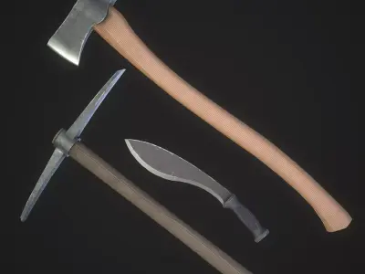 Working tools Low-poly 3D model
