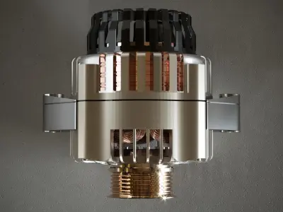 AutoGenerator car alternator on table Free 3D model