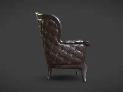 Fireplace Armchair Low-poly 3D model