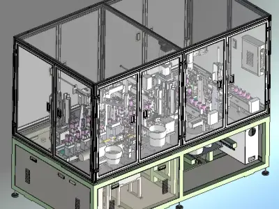 Automatic DC motor assembly production line 3D model