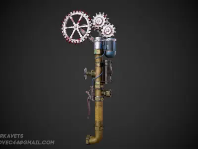  Apacalyptic murder weapon Low-poly 3D model