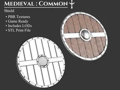 Medieval Collection Weapons Shields 3D Model Pack