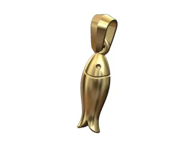 Simple fish bait pendant charm with bail 3D print model
