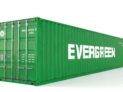 40 feet EVERGREEN standard shipping container 3D model