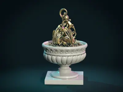Abstract plant Vase 3D print model