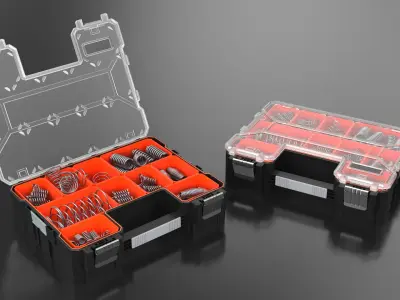 Coil Springs in Plastic Box 3D model