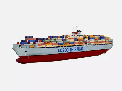 Cargo container ship 300m Low-poly 3D model