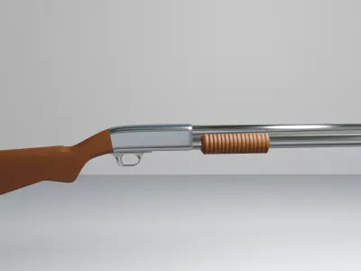 Pump Action Shotgun - 3D Model Low-poly 3D model
